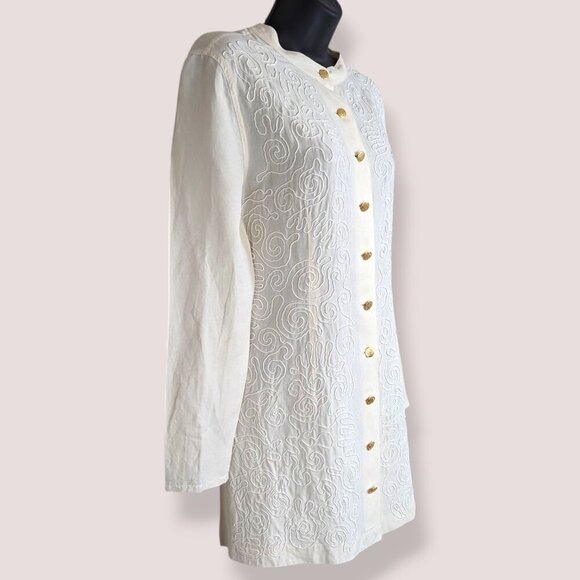 V. Elégance Paris Dressy Embroidered Tunic Top - Picture 3 of 10